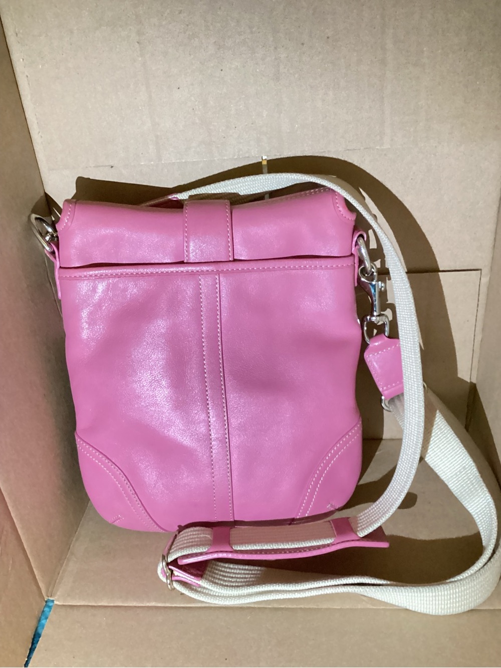 Coach Pink Soho Flap Messenger Style Crossbody Bag - Picture 2 of 11